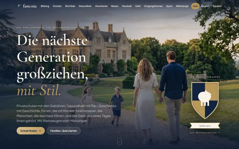 Startseite von famenia