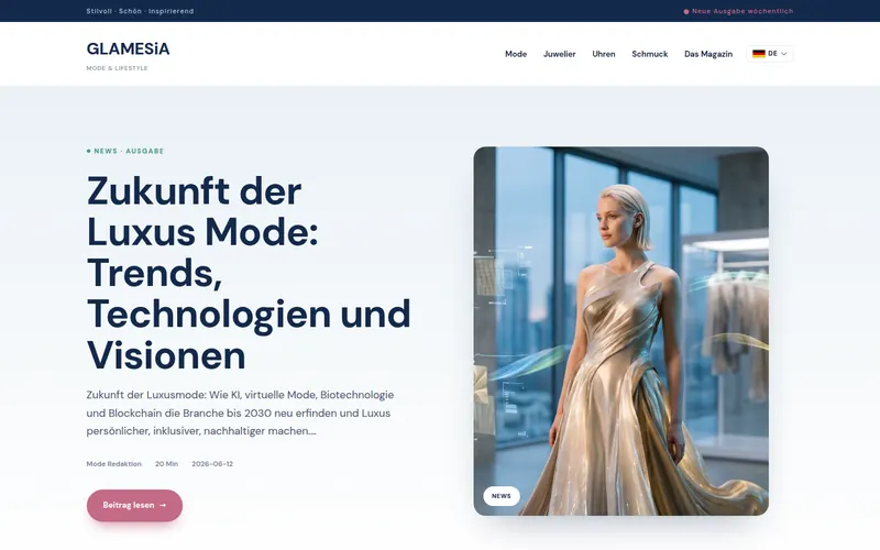 Startseite von Glamesia Deutschland
