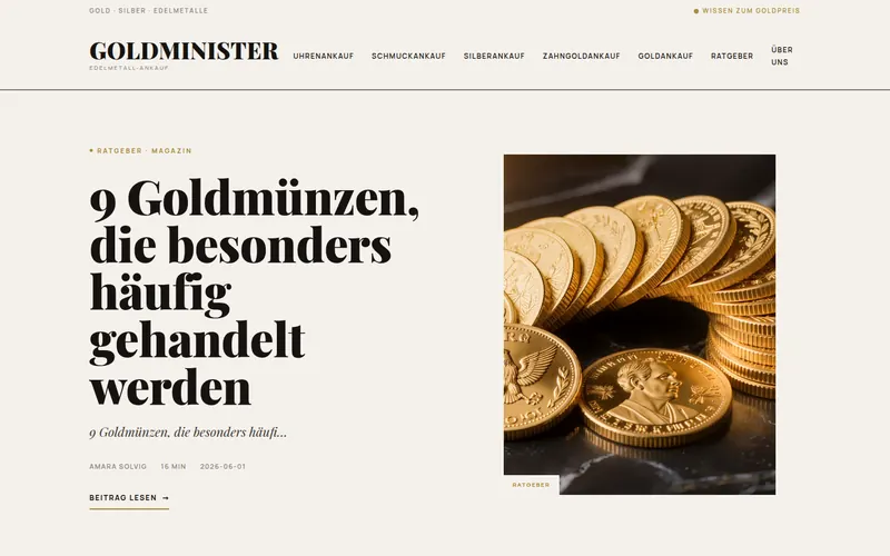 Startseite von GoldMinister