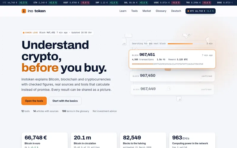Startseite von inotoken International