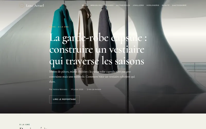 Startseite von Luxe Actuel
