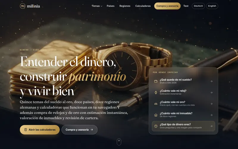 Startseite von milinia Español