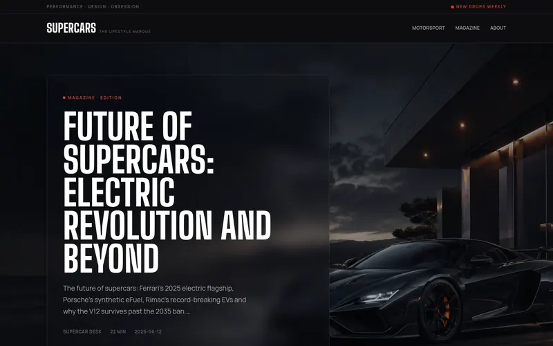 Startseite von Supercars.Lifestyle