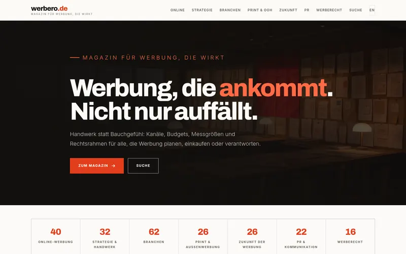 Startseite von werbero